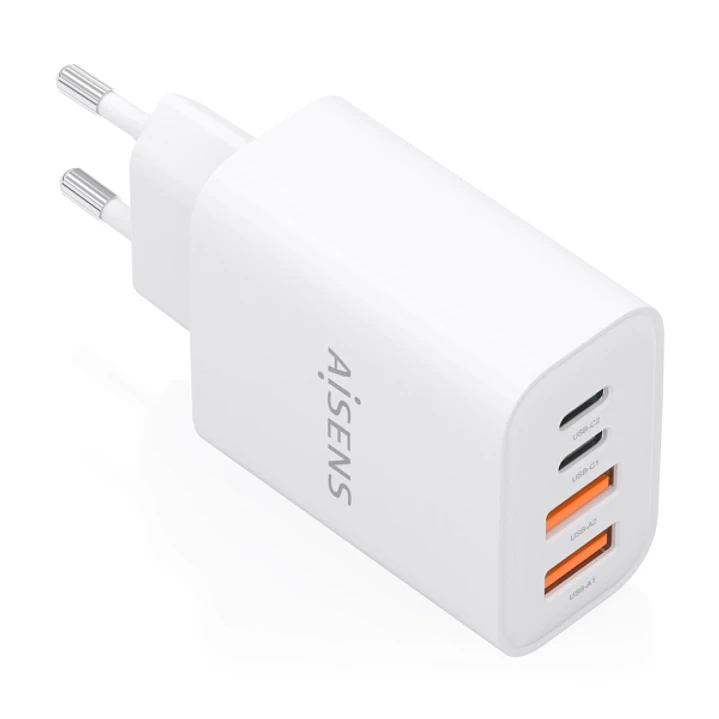 Aisens Cargador Gan 32W - 2xUSB-C PD3.0 - 2xUSB-A QC3.0 - Color Blanco 1