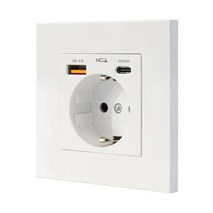 Nanocable Base Pared toma SCHUKO 2USB-C PD20W