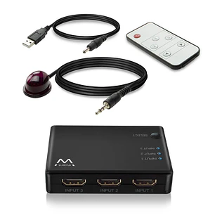 EWENT EW3730 Switch HDMI 4K 3x1con mando distancia