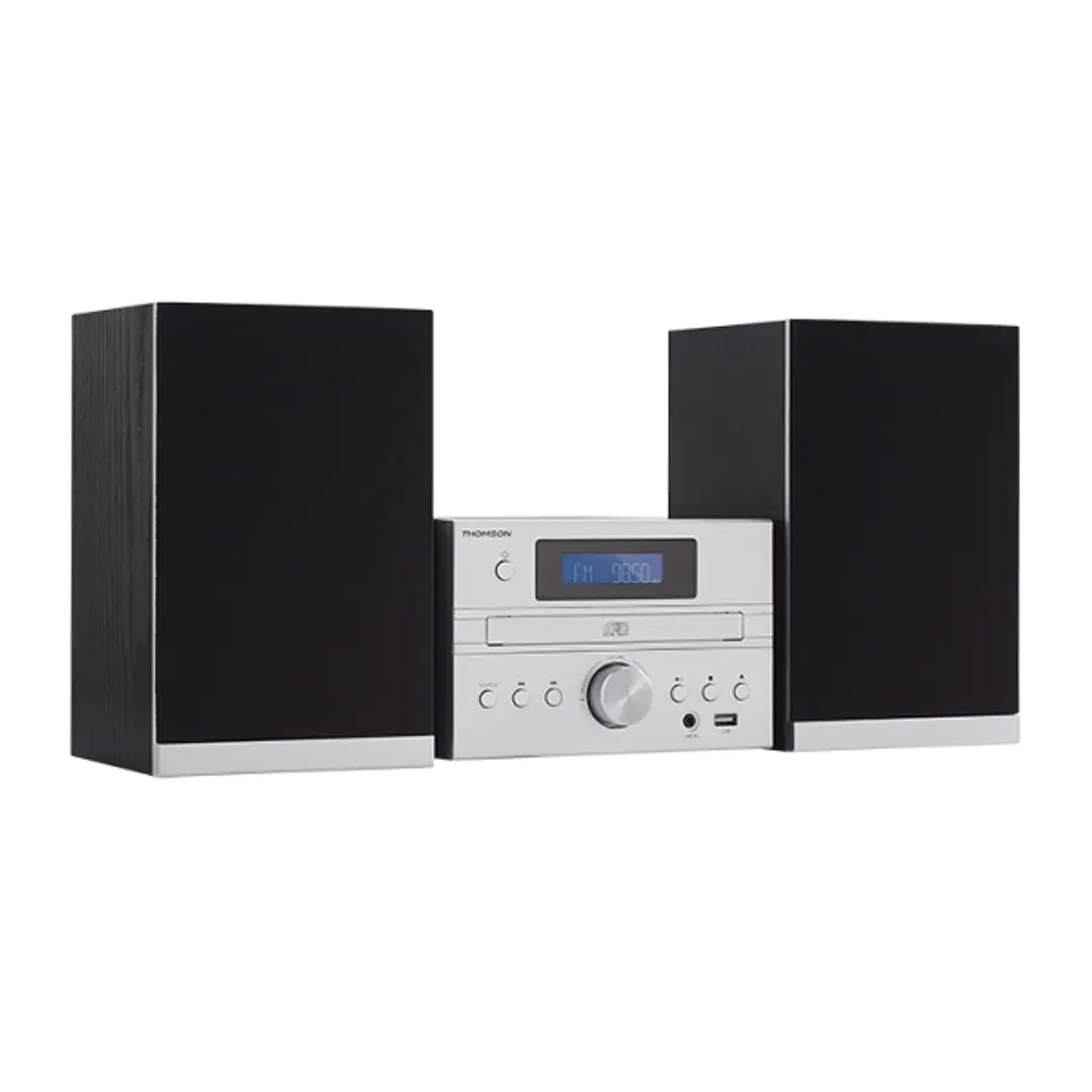 Thomson MIC122BT Micro Cadena Bluetooth - Reproductor de CD y Radio FM - Potencia Musical 50W - Tecnologia Bass Boost - Mando a Distancia - Color Plat 1