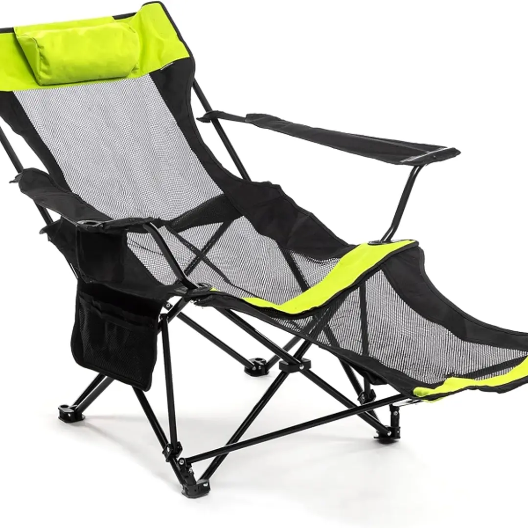 Innovagoods Kampfort Silla Tumbona de Camping Plegable 3 en 1 - Soporta 120Kg - Bolsillo Lateral - Bolsa de Transporte 1