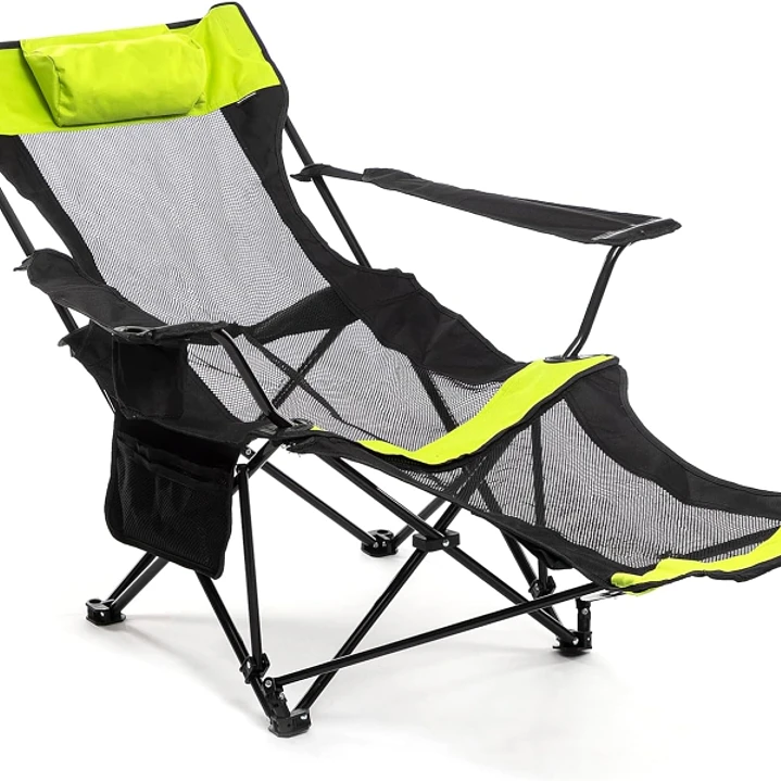 Innovagoods Kampfort Silla Tumbona de Camping Plegable 3 en 1 - Soporta 120Kg - Bolsillo Lateral - Bolsa de Transporte 1