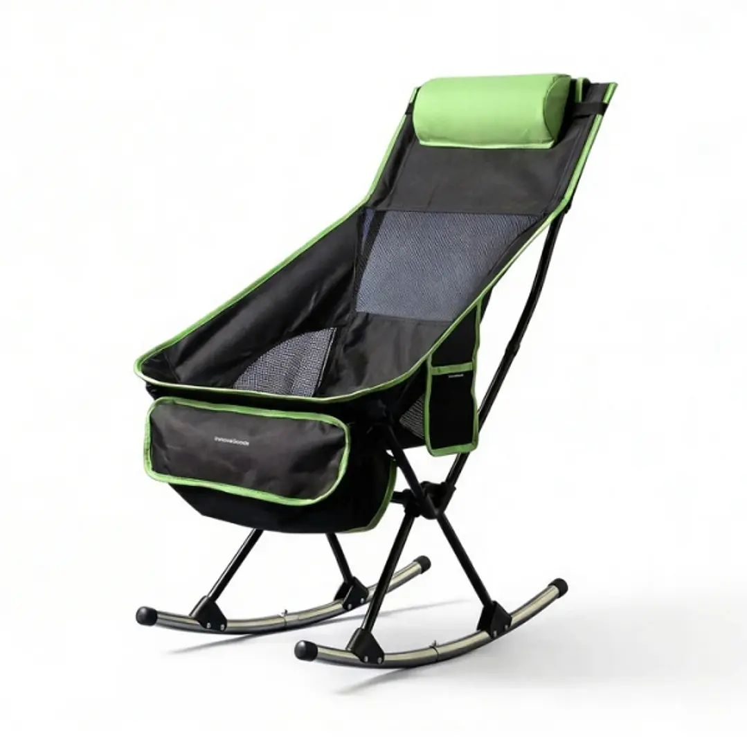 Innovagoods Trillow Silla Mecedora de Camping 2 en 1 Plegable - Soporta 120Kg - Bolsillo Lateral - Bolsa de Transporte 1