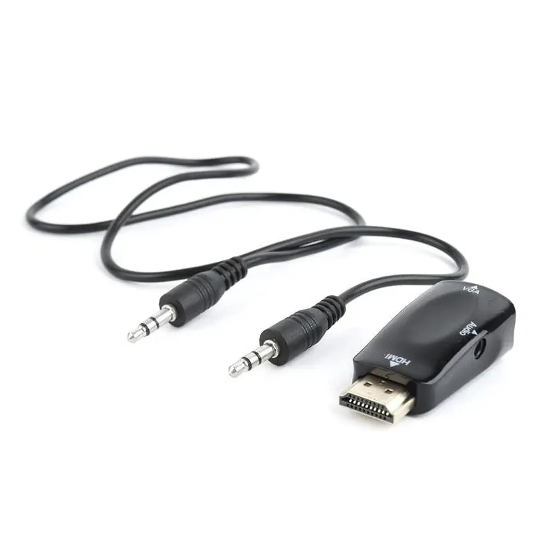 Gembird Adaptador HDMI a VGA y audio, negro 1