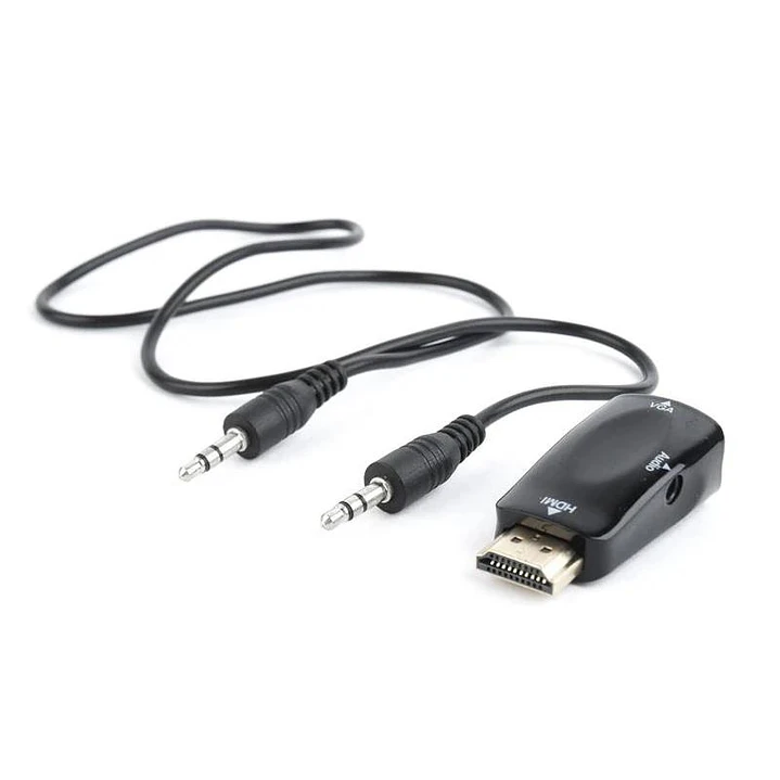 Gembird Adaptador HDMI a VGA y audio, negro 1