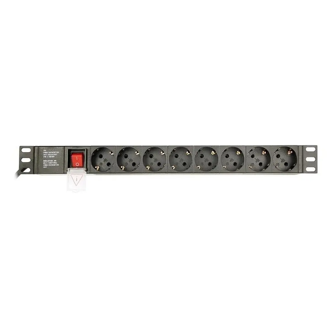 Gembird PDU 8 tomas Schuko1U, 10A,enchufe C14 3 m 1