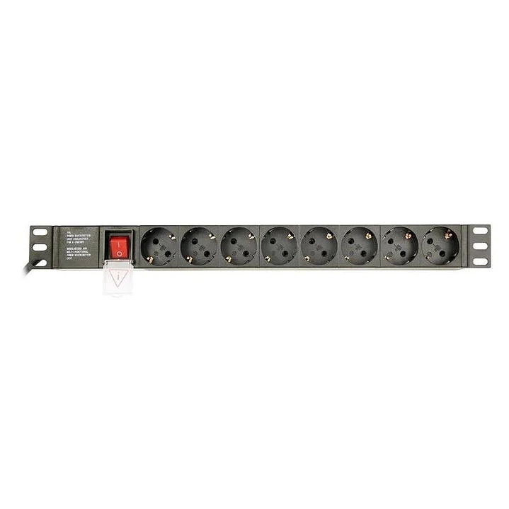 Gembird PDU 8 tomas Schuko1U, 10A,enchufe C14 3 m 1