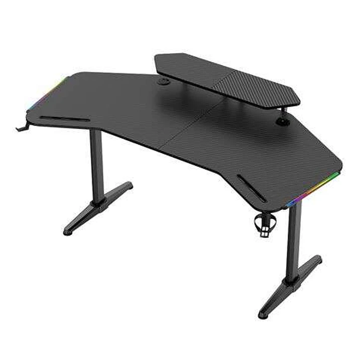 Muvip Mesa Gaming PRO1500 XL Fibra Carbono - Luz RGB Sound 1