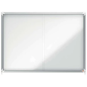 Nobo Vitrina Interior para 18 Hojas A4 con Superficie Magnetica y Puerta Deslizante - 997x1412x54mm - Superficie Blanca Metalica y Magnetica de Borrad