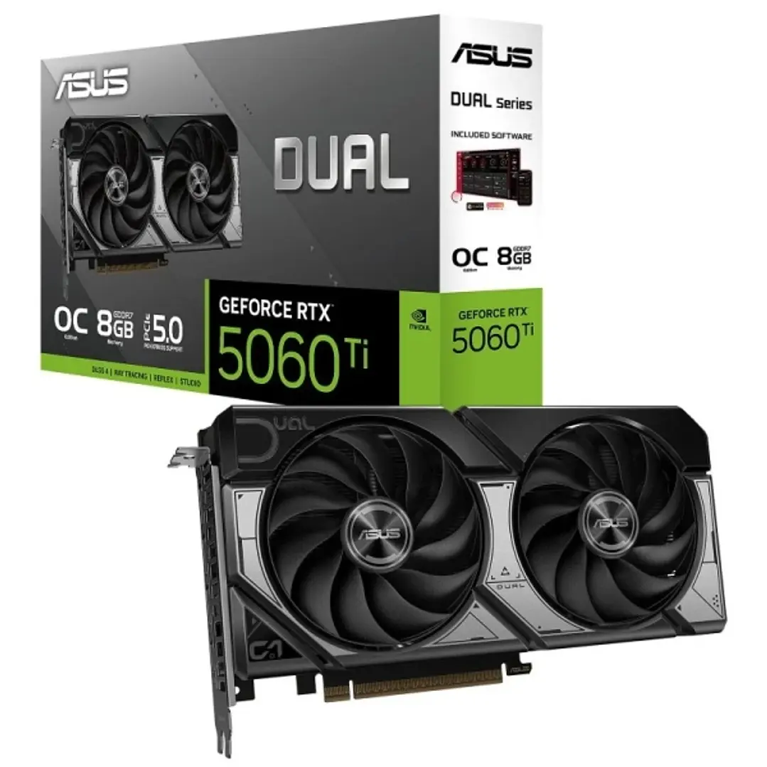 Asus GeForce RTX 5060 Ti Dual OC Tarjeta Grafica 8GB GDDR7 Reflex 2 RTX AI DLSS4 1