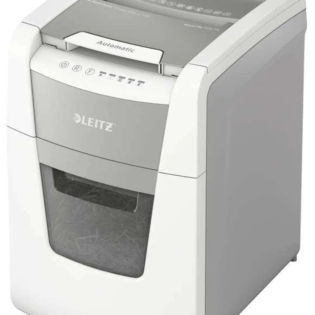 Leitz IQ 100 Autofeed P4 Destructora Automatica de Papel Corte en Particulas P-4 - Autoalimentacion 100 Hojas, Manual 8 Hojas - Capacidad de la Papele 1
