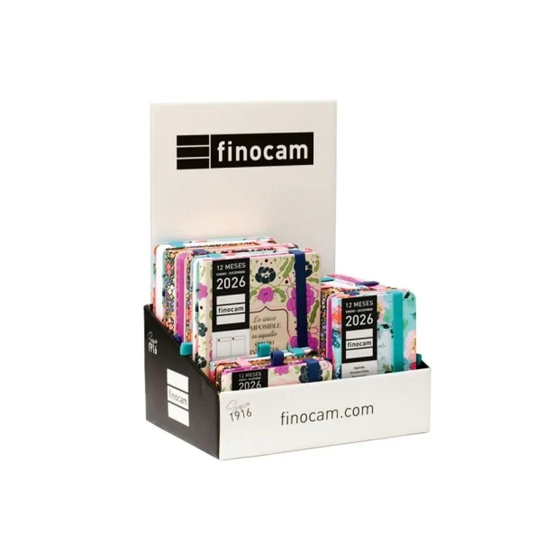 Finocam Minimal Design Expositor con 15 Agendas - Anual 2026 - Color Surtidos 1