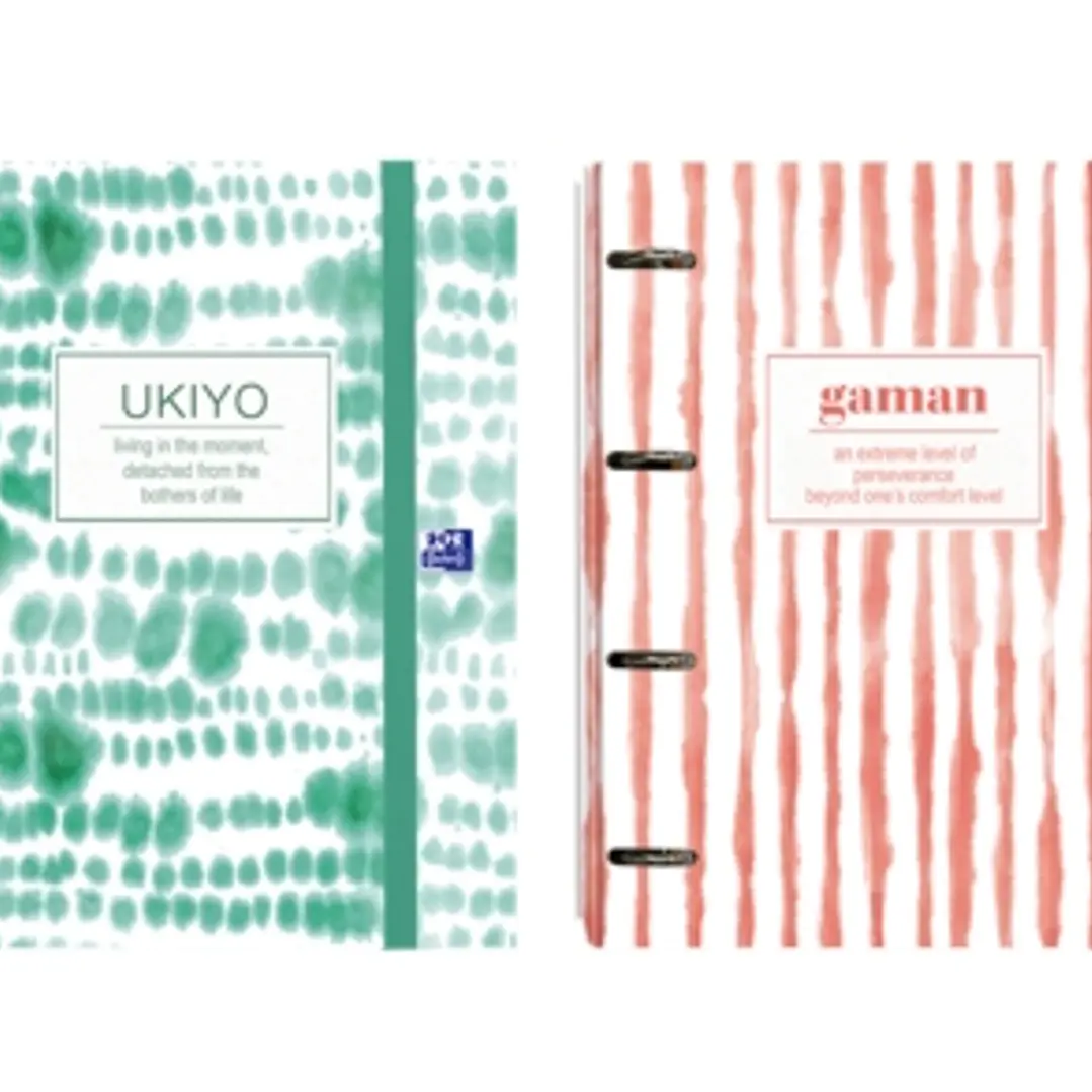 Oxford Japandi Europeanbinder - Tapa Extradura Resistente - Lomo de 45mm - Anillas 4Dx35mm - Recambio 5x5 Incluido - 4 Modelos Vivos 1