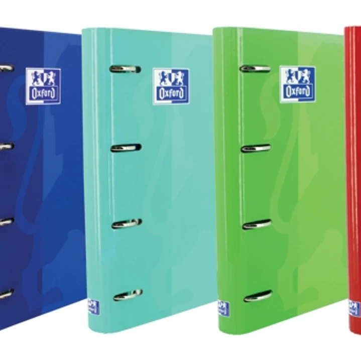 Oxford Europeanbinder Classic A4+ Carpeta de Anillas con Recambio 1 Linea - Tapa Extradura - Cierre con Goma Elastica - Colores Surtidos 1