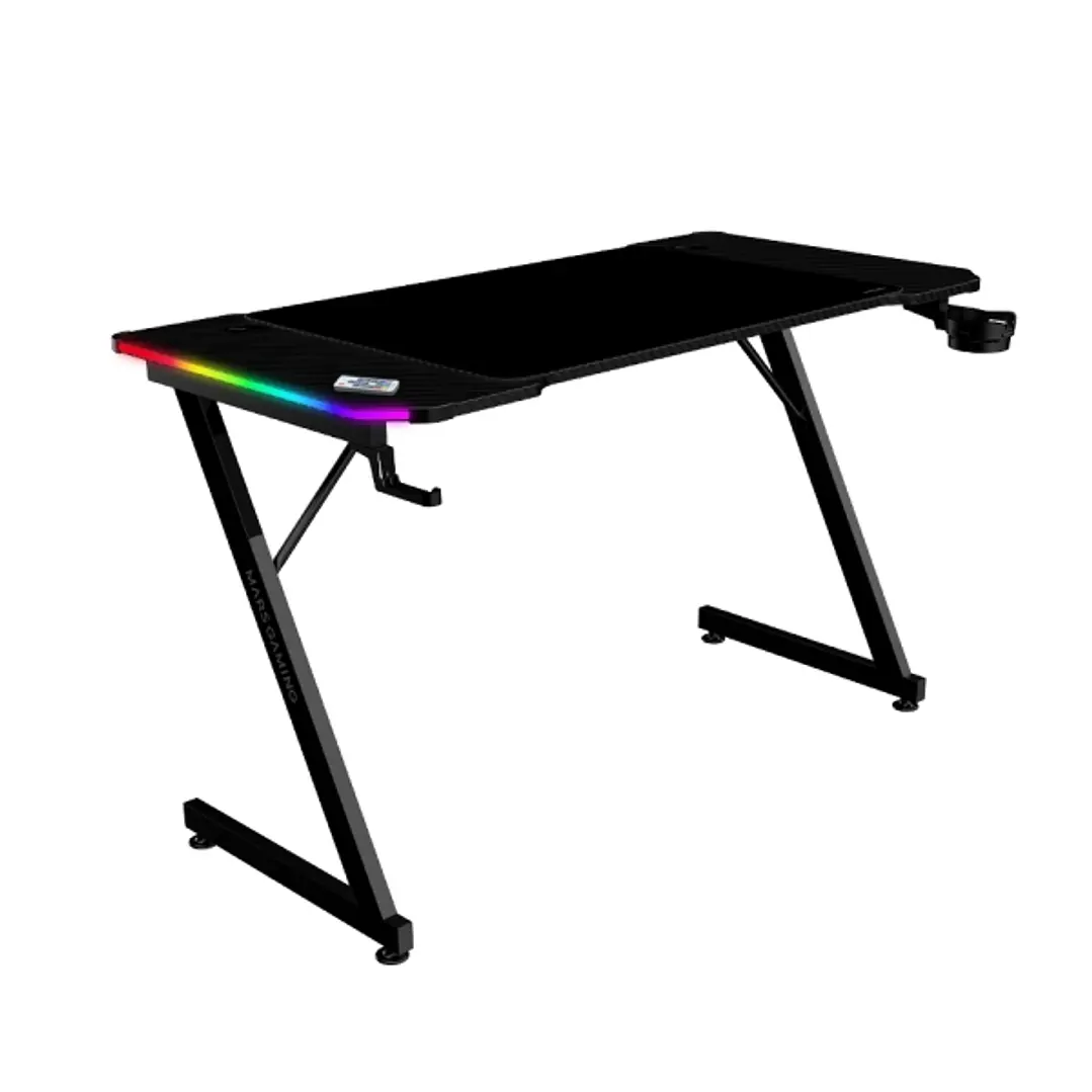 Mars Gaming MGD-X120RGB Mesa Gaming - Iluminacion ARGB con Mando - Soportes Auriculares y Bebidas - Alfombrilla XXL - Estructura Acero - 120x60x1.5cm  1