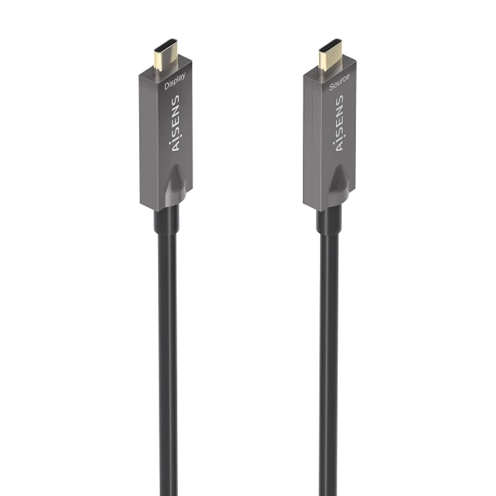 Aisens Cable USB 3.1 GEN2 10GBPS AOC 4K@60HZ 3A 60W E-MARKER - Tipo USB-C/M-USB-C/M - 10m - Color Negro 1