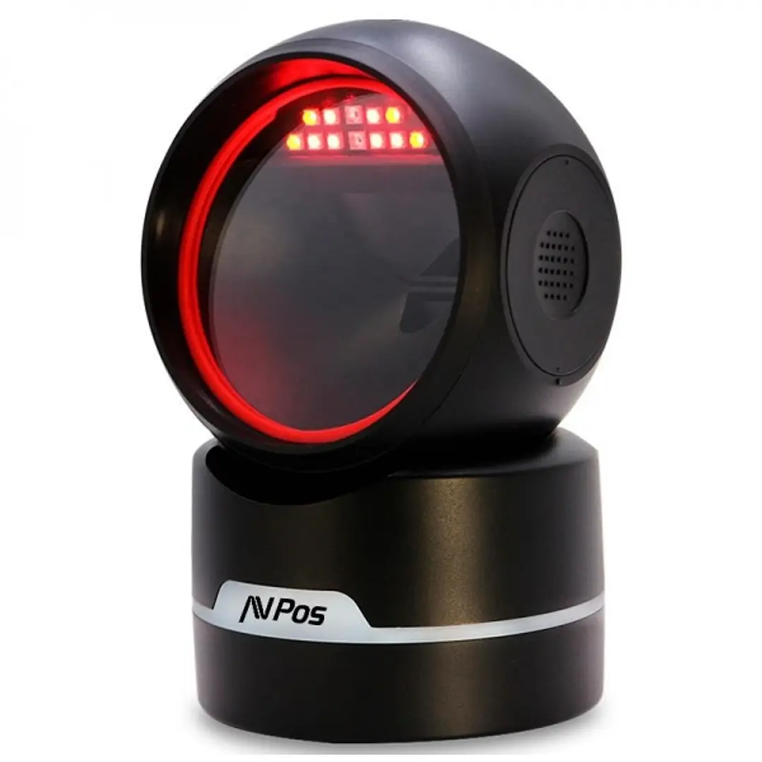 AVPos AVP-M680-2D Lector de Codigos de Sobremesa - Escaneo Automatico - Lectura de Codigos 1D, 2D y QR - USB y Serie - Color Negro 1