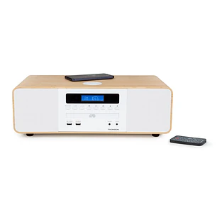 Thomson MIC201IBT Micro Cadena Bluetooth -Cargador Induccion - Potencia Musical 50W -  Color Madera/Blanco
