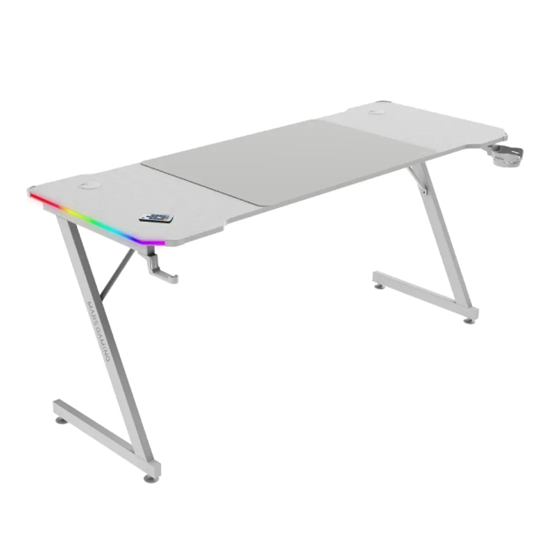 Mars Gaming MGD-X160RGB Mesa Gaming - Iluminacion ARGB con Mando - Soportes Auriculares y Bebidas - Alfombrilla XXL - Estructura Acero - 160x60x1.5cm  1