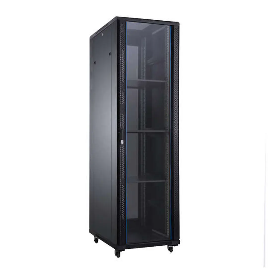Aiten Data AI8847 Armario de Suelo 47U - Ancho 800 - Fondo 800 - Incluye 2 Bandejas Fijas - 4 Ventiladores 120mm - 1 Base 8 Tomas - 2 Cerraduras Later 1