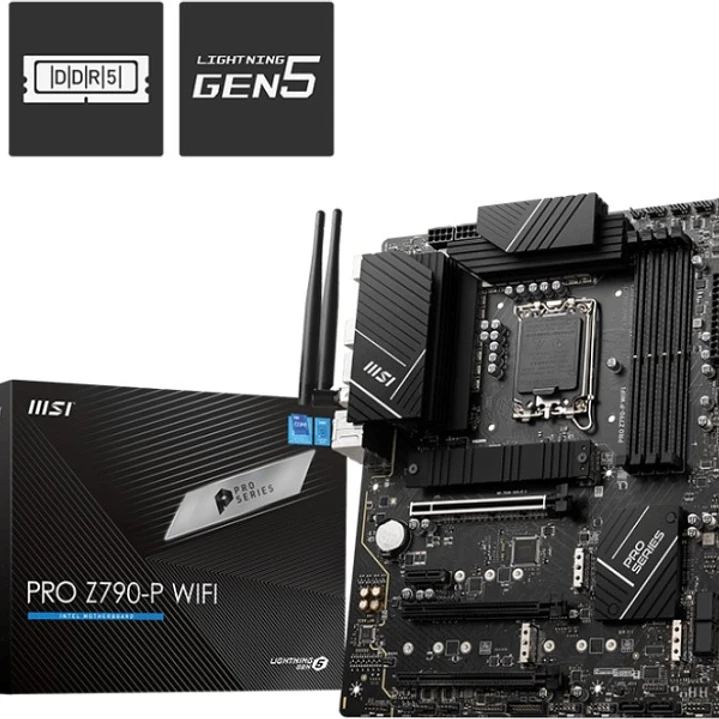 MSI Placa Base PRO Z790-P WIFI Intel 1700 4xDDR5-SDRAM - HDMI, DP, M.2, USB3.2, USB-C, ATX 1