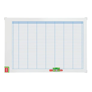 Nobo Performance Planificador Semanal de Pizarra Magnetica 710x50x1030mm - Incluye Kit de Planificacion de Imanes