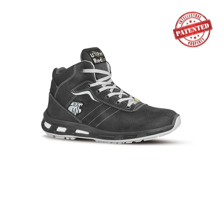 Upower Shape S ESD Calzado de Seguridad Altos - Talla 45 - Cuero Nubuck Resistente, Puntera de Aluminio, Hidrofugos, Antiarrugas, Suela Antideslizante 1