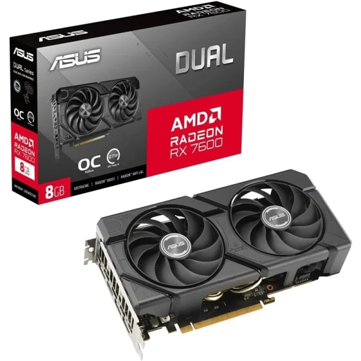 Asus Dual Radeon RX 7600 EVO OC Edition Tarjeta Grafica 8GB GDDR6 1