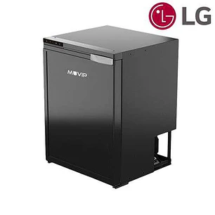 Muvip Nevera Fija con Compresor LG 65L 60W - Conexion 12/24V - Proteccion Bateria del Vehiculo - Luz LED Interior - Temperatura Regulable - Dos Zonas 