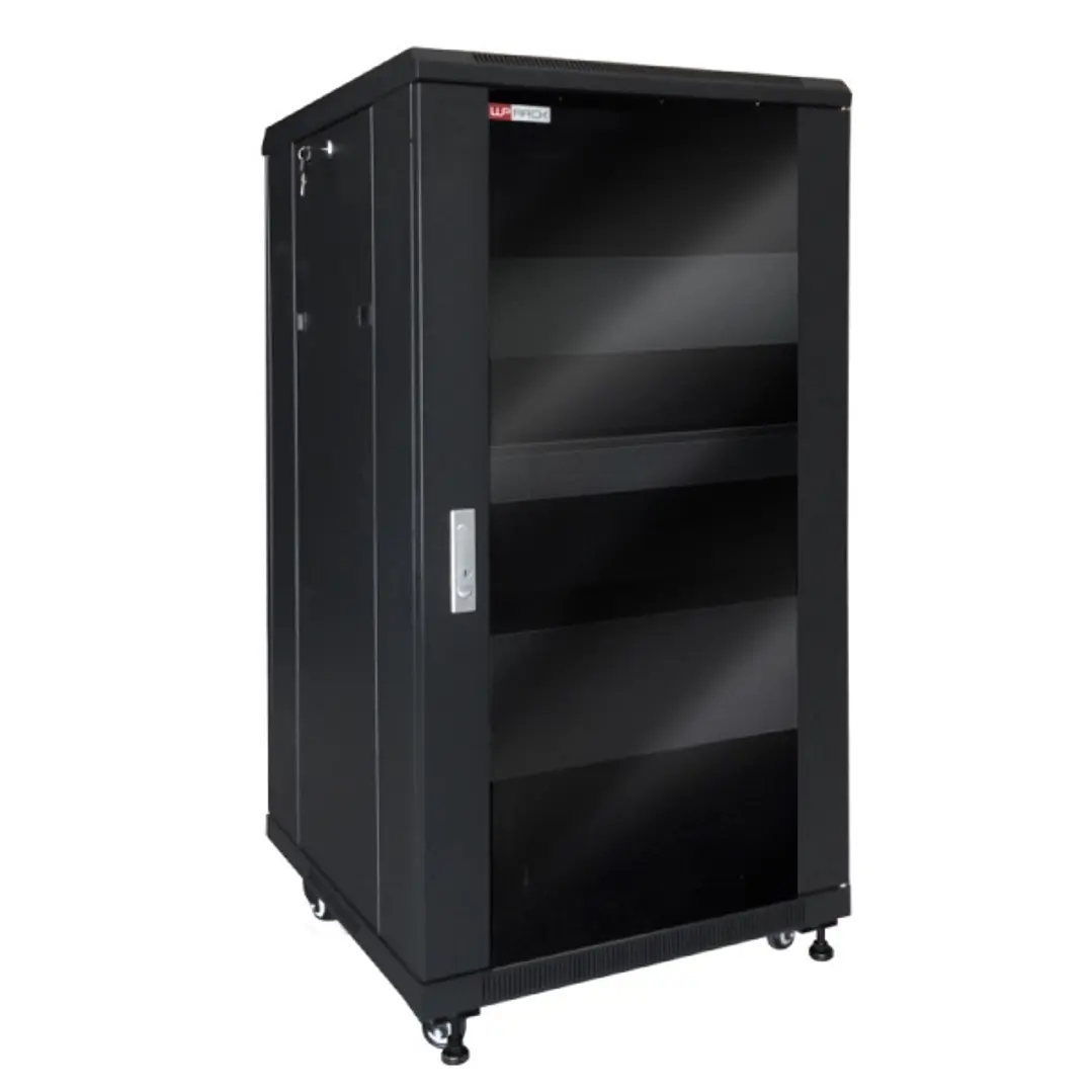 WP RNV-32606-B Armario de Suelo para Video y Audio 32U - Puerta de Cristal - Cerradura de Seguridad - 600x600x1388mm - Color Negro 1