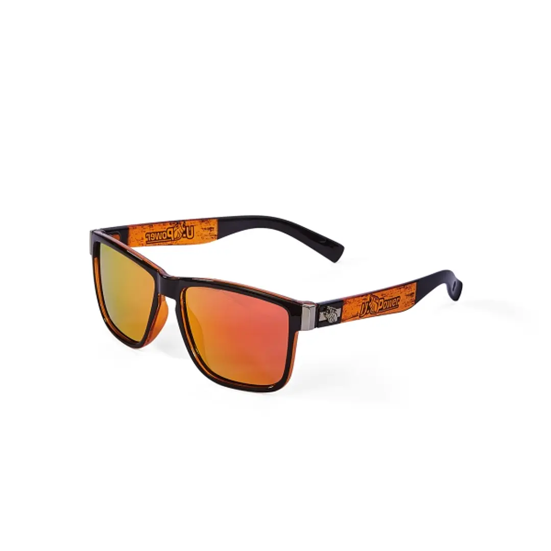 Upower Gafas de Sol Cuadradas - Talla Unica - Montura TR90 Ligera y Anallergica, Lentes Polarizadas Proteccion UVA/UVB, Detalles en Plata, Estuche Inc 1