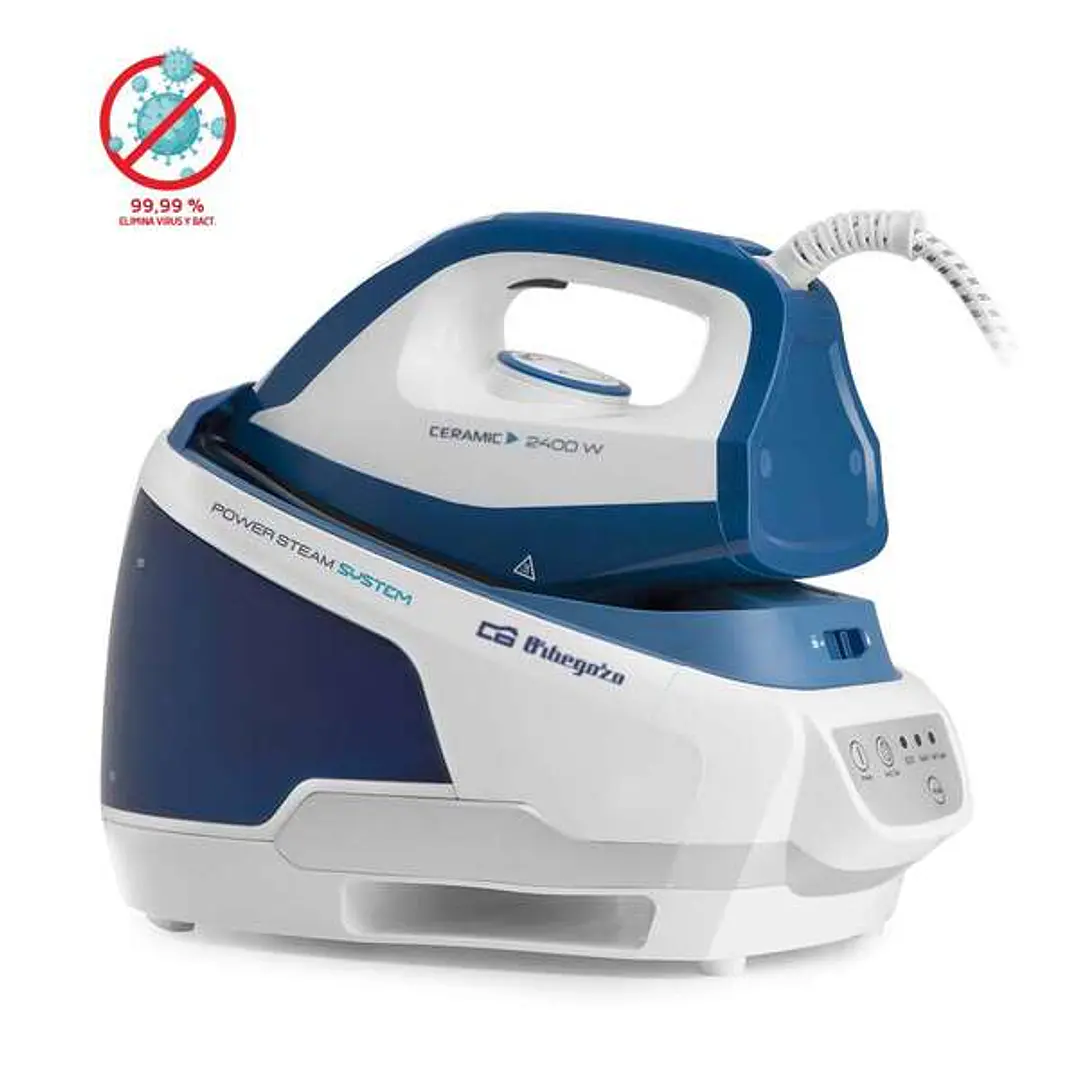 Orbegozo VP 8600 Centro de Planchado Profesional - Potencia 2400W - Deposito de 2L - Suela Ceramica - Golpe de Vapor 150 G/Min - Seguridad Garantizada 1