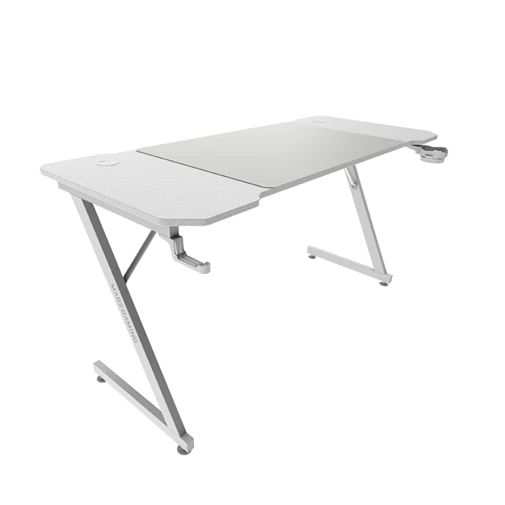 Mars Gaming MGD-X140 Mesa Gaming - Soportes Auriculares y Bebidas - Alfombrilla XXL - Estructura Acero - 140x60x1.5cm - Acabado en Fibra de Carbono -  1