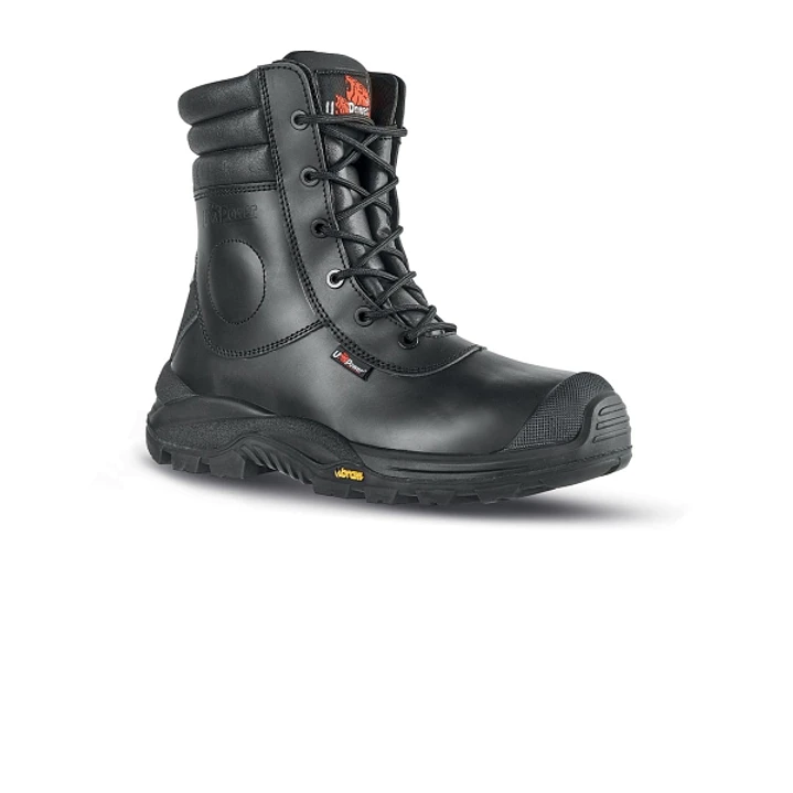 Upower Leopard UK S Calzado de Seguridad - Talla 41 - Empeine Piel Hidrofugo, Puntal Composite, Antiperforacion, Antideslizante, Suela PU VIBRAM, Prot 1