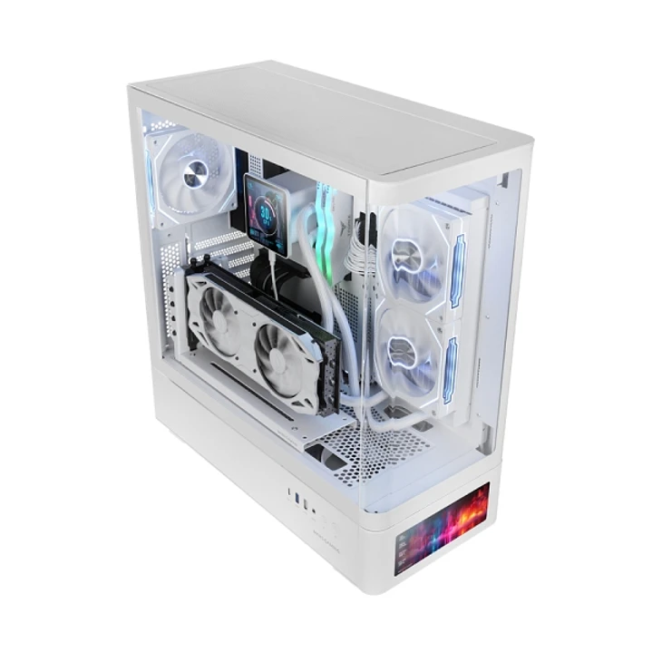 Mars Gaming MC-LCDPRO Caja Torre ATX - Pantalla IPS de 7.2” Personalizable - Cristal Templado Frontal y Lateral - Doble Camara - 7 Ranuras de Expansio 1