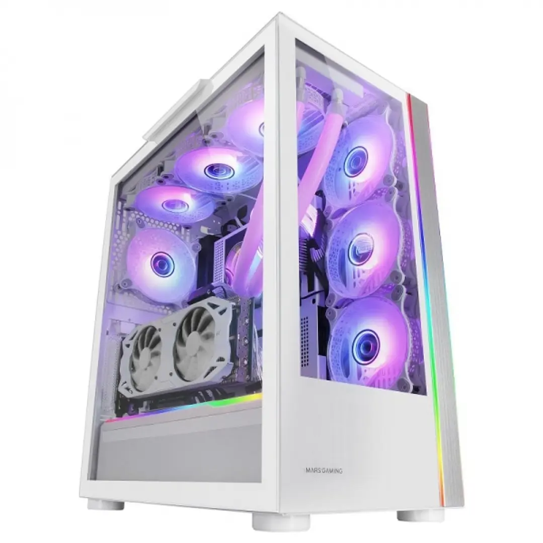 Mars Gaming MC-ULT Caja Gaming CUSTOM - Doble Cristal Templado - Soporte E-ATX - Capacidad para 9 Ventiladores - Almacenamiento XXL - Gestion de Cable 1