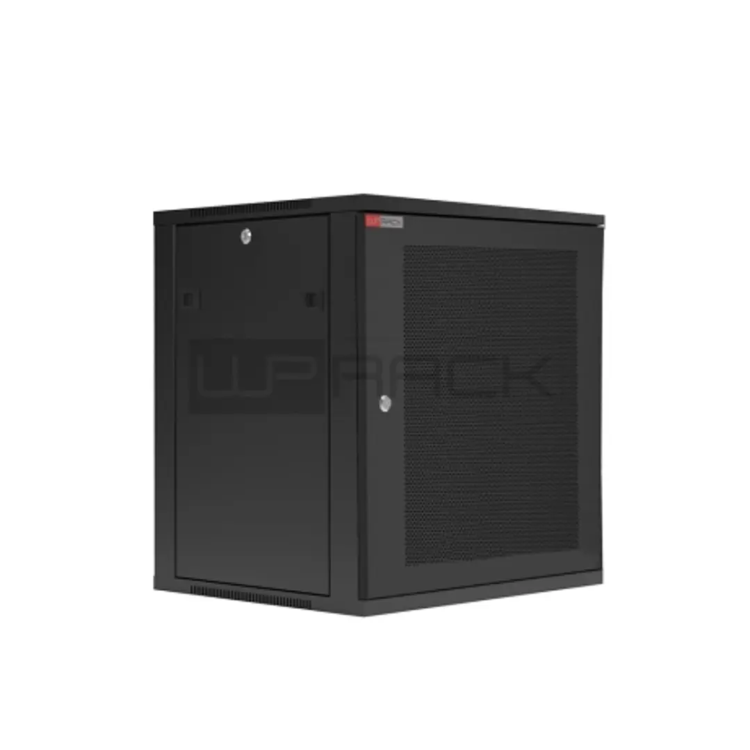 WP RWC-12606-B Armario Mural 12U - Puerta de Acero Perforada - Cerradura de Seguridad - 540x600x580mm - Color Negro 1