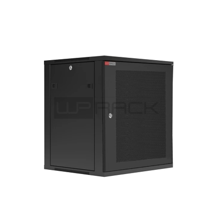 WP RWC-12606-B Armario Mural 12U - Puerta de Acero Perforada - Cerradura de Seguridad - 540x600x580mm - Color Negro 1