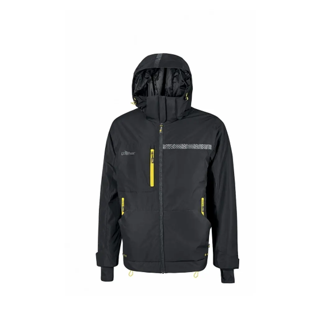 Upower Wink Chaqueta de Trabajo de Invierno - Talla 5XL - Acolchado de Grafeno, Impermeable, Capucha Fija Regulable, Multibolsillos, Detalles Reflecta 1