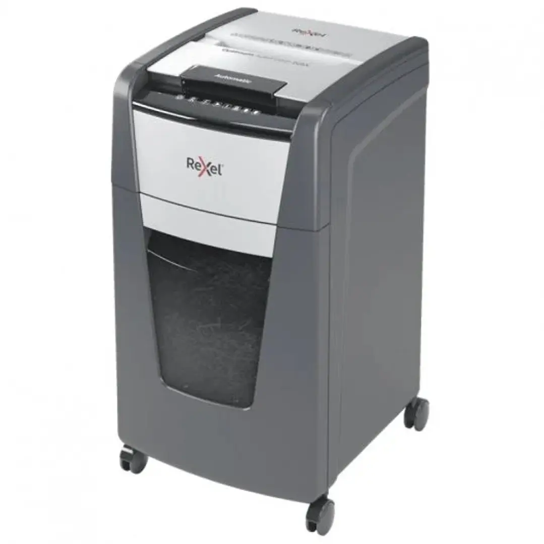 Rexel Optimum AutoFeed 225X Destructora Automatica Corte en Particulas P-4 - Autoalimentacion 225 Hojas, Manual 10 Hojas - Anti Atasco - Papelera de 6 1