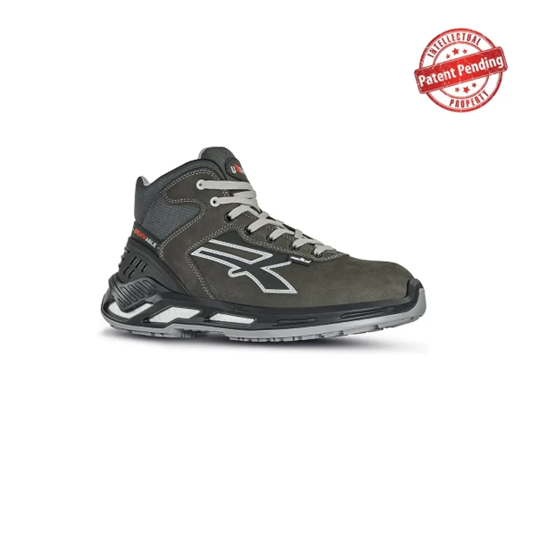 Upower Strike S ESD Calzado de Seguridad Altos - Talla 42 - Piel Nobuck Hidrorepelente, Puntera de Aluminio, Antideslizante, Antiarrugas, Proteccion S 1