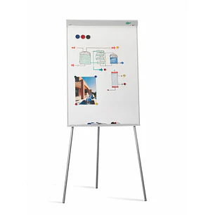 Faibo Pizarra/Caballete Metalico 700x1020mm - Superficie Magnetica - Bandeja para Rotuladores - Incluye Sistema de Estabilidad - Color Blanco