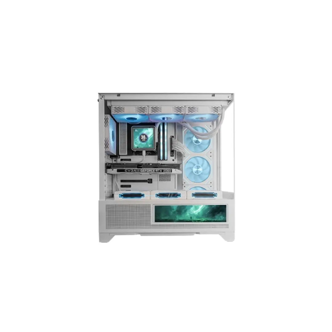 Mars Gaming MC-LCDX Caja Torre ATX - Pantalla IPS de 9.6” Personalizable - Cristal Templado Curvo Continuo - Panel Inferior de Malla Completa - 7 Ranu 1