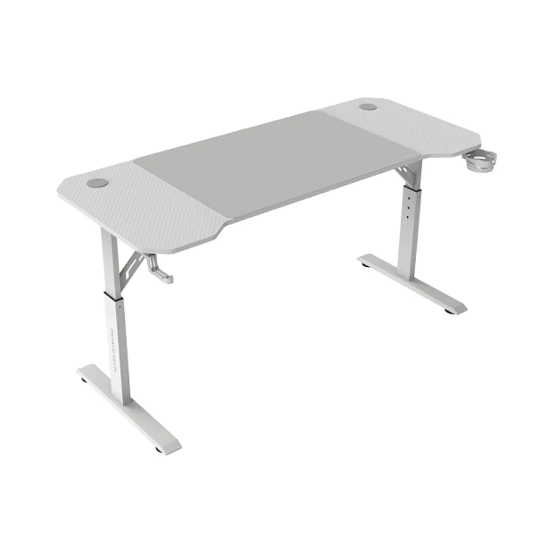 Mars Gaming MGD-ERGO140 Mesa Gaming - Altura Ajustable con 3 Posiciones - Soportes Auriculares y Bebidas - Alfombrilla XXL - Estructura Acero - 140x60 1