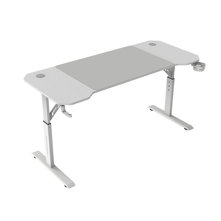 Mars Gaming MGD-ERGO140 Mesa Gaming - Altura Ajustable con 3 Posiciones - Soportes Auriculares y Bebidas - Alfombrilla XXL - Estructura Acero - 140x60 1