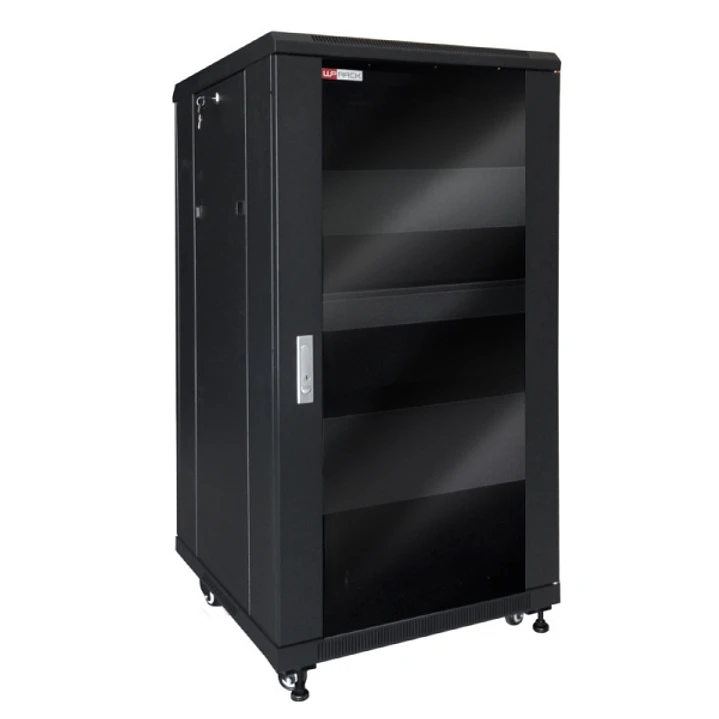WP RNV-42606-B Armario de Suelo para Video y Audio 42U - Puerta de Cristal - Cerradura de Seguridad - 600x600x2055mm - Color Negro 1