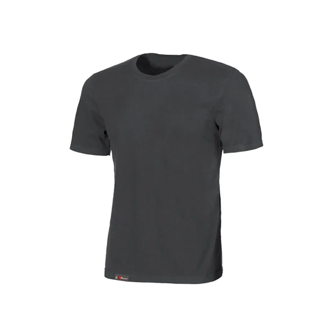 Upower Linear Camiseta Basica de Jersey de Algodon - Talla L - Estructura Tubular sin Costuras, Cuello Acanalado, Proteccion DPI1, Lotes de 5 o 30 Uni 1