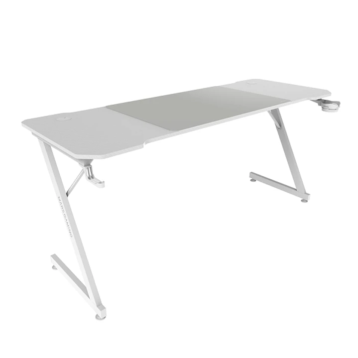 Mars Gaming MGD-X160 Mesa Gaming - Soportes Auriculares y Bebidas - Alfombrilla XXL - Estructura Acero - 160x60x1.5cm - Acabado en Fibra de Carbono -  1