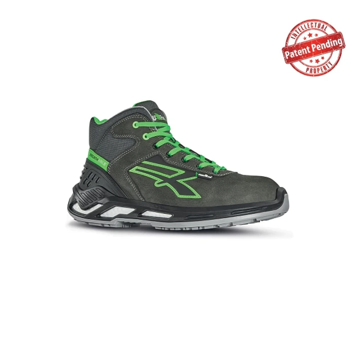 Upower Daryl S ESD Calzado de Seguridad Altos - Talla 45 - Piel Nobuck Hidrorepelente, Puntera de Aluminio, Antideslizantes, Suela de Poliuretano, Pro 1