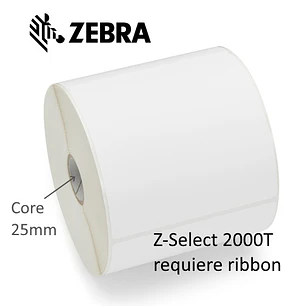 Zebra Z-Select 2000T Pack de 12 Rollos de Etiquetas Transferencia Termica Originales 57x51 mm - 1.370 Unidades por Rollo - 3007202-T